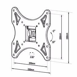 TM Electron TMSLC281 Supporto TV a parete 106,7 cm (42") Nero