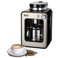 Tm Electron - TMPCF020S Mini Caffettiera de Drip con macinacaffè, 4 tazze, 600W e filtro lavabile Compatibile con caffè macinato, 600 w, 6 tazze,