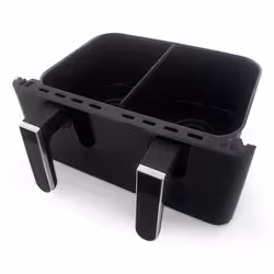 PRIXTON Organics Dual Doppia 8 L Indipendente 2000 W Friggitrice ad aria calda Nero, Argento - Vista aggiuntiva 6