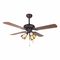 Orbegozo CT 55106, Ventilatore domestico con pale, Nero, Legno, Soffitto, 105 cm, 60 W, 1050 mm