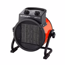 Orbegozo FHR 3050, Riscaldatore ambiente elettrico con ventilatore, Ceramica, Interno, Pavimento, Nero, Rosso, Metallo