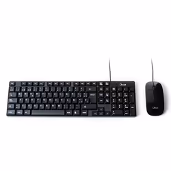 L-Link LL-KB-816-COMBO, Full-size (100%), Cablato, USB, Interruttore a chiave a membrana, Nero, Mouse incluso