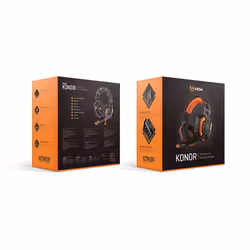 Krom Konor Auricolare Cablato A Padiglione Gaming Nero, Arancione - Vista aggiuntiva 7