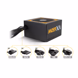 NOX Urano VX Bronze Edition alimentatore per computer 650 W 20+4 pin ATX ATX Nero, Arancione - Vista aggiuntiva 4