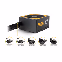 NOX Urano VX Bronze Edition alimentatore per computer 750 W 20+4 pin ATX ATX Nero, Arancione - Vista aggiuntiva 4