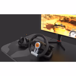 Krom K-Wheel Nero USB Sterzo + Pedali Analogico/Digitale PlayStation 4, Playstation, Playstation 3, Xbox One - Vista aggiuntiva 6