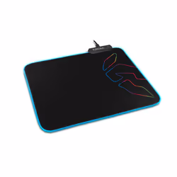 Krom Knout RGB, Nero, Monocromatico, Tessuto, Microfibra, Gomma, Rosso/Verde/Blu, Barra appoggiaferro antiscivolo, Tappetino  ...