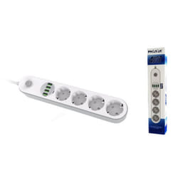 Phasak PH 0544 protezione da sovraccarico Bianco 4 presa(e) AC 230 V 2 m