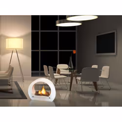 Purline SATURN W camino Interno/esterno Caminetto freestanding Bianco - Vista aggiuntiva 6