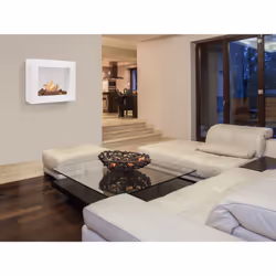 Purline BESTBIO camino Interno Camino montabile a parete Etanolo Bianco - Vista aggiuntiva 4