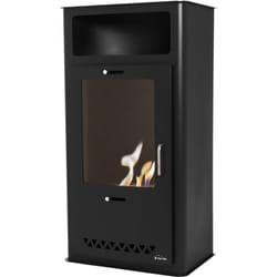 Purline - Stufa rettangolare a etanolo con design in acciaio nero hermes