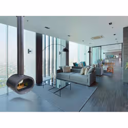 Purline SYKE camino Interno Caminetto freestanding Elettrico Nero - Vista aggiuntiva 4