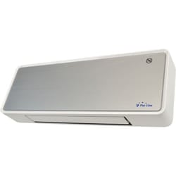 Purline - Stufa a parete in ceramica 2000 w frontale in vetro argento telecomando e timer hoti M80