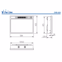 Purline CHE-620 camino Interno Caminetto da incasso Elettrico Nero - Vista aggiuntiva 5