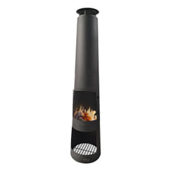 Purline EFP51 Esterno Caminetto freestanding A legna, Bricchette di legno Nero
