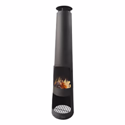 Purline EFP51 Esterno Caminetto freestanding A legna, Bricchette di legno Nero