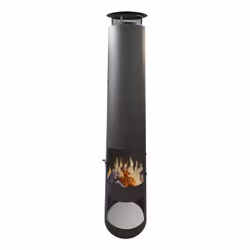 Purline EFP51 Esterno Caminetto freestanding A legna, Bricchette di legno Nero