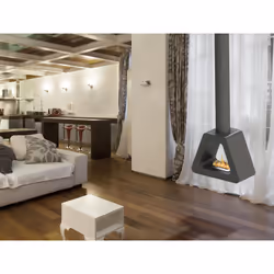 Purline SYKE PYRAMID camino Interno Caminetto freestanding Etanolo Nero