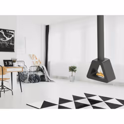 Purline SYKE PYRAMID camino Interno Caminetto freestanding Etanolo Nero