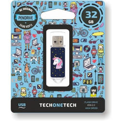 TECH ONE TECH Unicornio dream unità flash USB 32GB USB tipo A 2.0 Blu, Trasparente