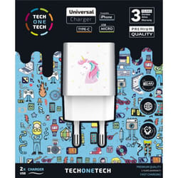 TECH ONE TECH TEC2501 Caricabatterie per dispositivi mobili Smartphone Bianco AC Interno