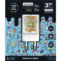 TECH ONE TECH TEC2503 Caricabatterie per dispositivi mobili Smartphone Bianco AC Interno