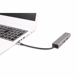 CoolBox Hub miniDOCK4 USB-C Cablato USB 3.2 Gen 1 (3.1 Gen 1) Type-C Acciaio - Vista aggiuntiva 2