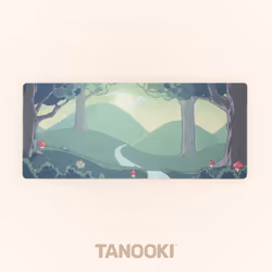 TANOOKI TNK4002, Crema, Verde, Pino, Monocromatico, Tappetino per mouse per gioco da computer