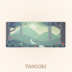 TANOOKI TNK4002 tappetino per mouse Tappetino per mouse per gioco da computer Crema, Verde, Pino