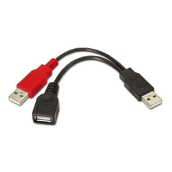 AISENS A101-0030 cavo USB USB 2.0 0,15 m 2 x USB A USB A Nero, Rosso