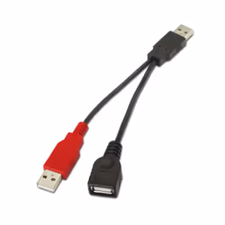 AISENS A101-0030 cavo USB USB 2.0 0,15 m 2 x USB A USB A Nero, Rosso