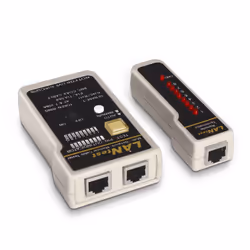 AISENS A142-0314, Tester per cavi UTP/STP, BNC, RJ-11, RJ-12, RJ-45, USB, Nero, Grigio, RoHS, 155 mm, 110 mm