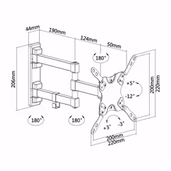 AISENS WT42TSLE-011 Supporto TV a parete 42" Nero - Vista aggiuntiva 7