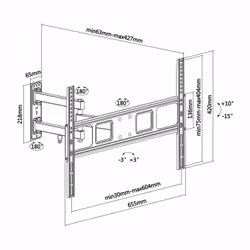 AISENS WT70TSLE-021 Supporto TV a parete 70" Nero - Vista aggiuntiva 7