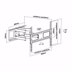 AISENS WT70TSLE-027 Supporto TV a parete 70" Nero - Vista aggiuntiva 6