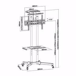 AISENS FT70TE-035 Supporto per display espositivi 70" Nero
