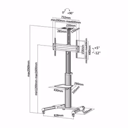 AISENS FT70TRE-037 Supporto per display espositivi 70" Nero, Argento - Vista aggiuntiva 5