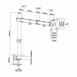AISENS DT32TSR-039 Supporti a parete per TV 32" Scrivania Nero - Vista aggiuntiva 6
