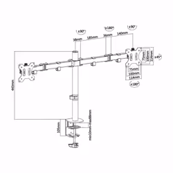 AISENS DT32TSR-041 Supporti a parete per TV 32" Scrivania Nero - Vista aggiuntiva 5
