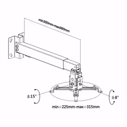 AISENS CWP01TSE-047 supporto per proiettore Muro/Soffitto Nero - Vista aggiuntiva 7