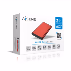 AISENS ASE-2525RED contenitore di unità di archiviazione Box esterno SSD Rosso 2.5" - Vista aggiuntiva 4