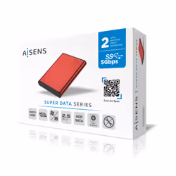 AISENS ASE-2525RED contenitore di unità di archiviazione Box esterno SSD Rosso 2.5" - Vista aggiuntiva 5
