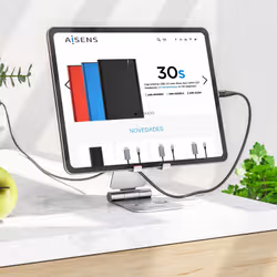 AISENS MS2PXL-092 supporto per personal communication Supporto passivo Tablet/UMPC Argento - Vista aggiuntiva 4