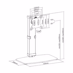 AISENS DT32TSR-115 Supporti a parete per TV 32" Scrivania Nero - Vista aggiuntiva 8