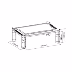 AISENS MR02-117 Supporti a parete per TV 32" Scrivania Nero - Vista aggiuntiva 5