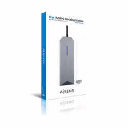 AISENS ASUC-9P001-GR replicatore di porte e docking station per laptop Cablato Thunderbolt 3 Grigio - Vista aggiuntiva 6