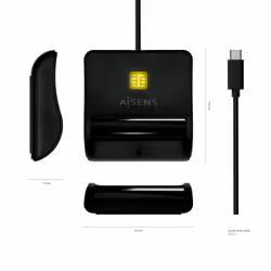 AISENS ASCR-SN03C-BK lettore di controllo di accesso Lettore di controllo accessi USB Nero - Vista aggiuntiva 4
