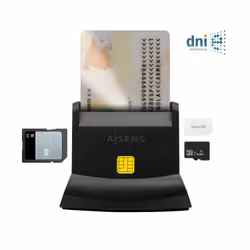 AISENS ASCR-SN04CSD-BK lettore di controllo di accesso Lettore di controllo accessi USB Nero