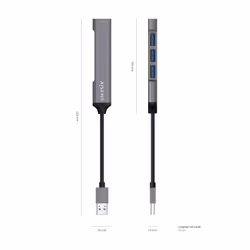 AISENS A106-0540 hub di interfaccia USB 3.2 Gen 1 (3.1 Gen 1) Type-A 5000 Mbit/s Grigio - Vista aggiuntiva 4