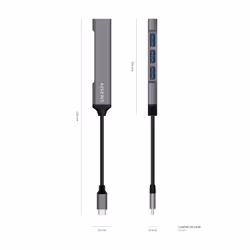 AISENS A109-0541 hub di interfaccia USB 3.2 Gen 1 (3.1 Gen 1) Type-C 5000 Mbit/s Grigio - Vista aggiuntiva 4